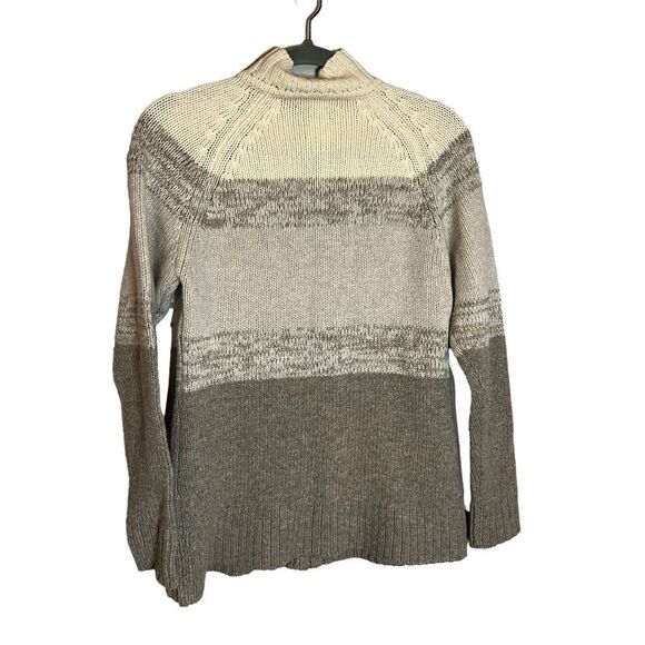 Patagonia 100% Lambswool Zip Up Sweater Jacket Cardigan | Taupe & Cream | Size S - Picture 5 of 7